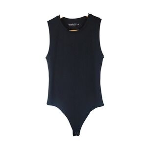 Abercrombie and Fitch Sleeveless Bodysuit Black Size Small Soft A&F Collection